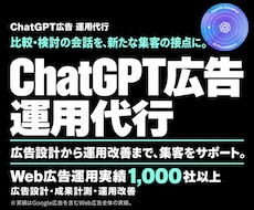 ChatGPT広告の初期設定から運用まで代行します Google広告運用実績1,000社以上。新しい集客支援を。