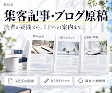 LPへの導線を考えたブログ3記事を作ります テーマ設計・調査・原稿・案内文までまとめて制作