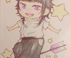 手書きでご自身のキャラクターを3頭身で描きます イメージ1