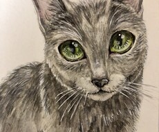 ワンちゃん猫ちゃんを透明水彩と色鉛筆で描きます イメージ1