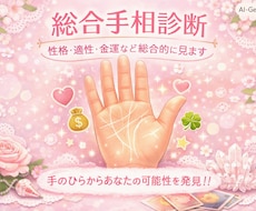 総合手相診断（性格・適性・金運など総合的に見ます イメージ1