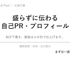 自己PR・プロフィール、盛らずに書きます イメージ1