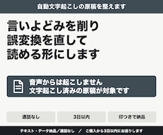 AI文字起こしの誤変換を直し議事録に整えます 通話なし。自信の無い箇所には印を付けてお渡しします