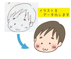 手書きイラストや文字をトレース・データ化します オリジナルのイラストをデータ化したい方へ☆色もお付けもします