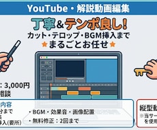 YouTube動画のカット/テロップ編集をします イメージ1