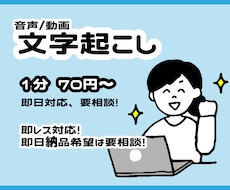動画/音声を1分70円で文字起こし致します イメージ1