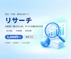競合・市場のリサーチをレポートにまとめます イメージ1