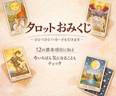 おみくじ全12項目｜ひとつひとつカードを引きます イメージ1