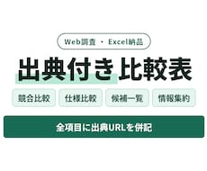 競合5社を調査して出典付き比較表を作ります イメージ1