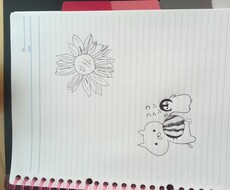 自由に描いた絵。これを色紙に清書したものになります イメージ1