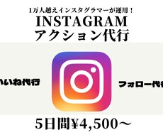 Instagramのアクションのお手伝いします ☆お試し価格☆いいね･フォロー代行を手作業で行います。