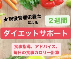 管理栄養士がダイエットの食事サポートを2週間します 食事を改善して痩せたい！綺麗になりたい！健康になりたい方！