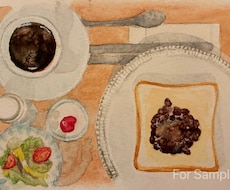 個人カフェ・ベーカリー向け｜食べ物イラスト描きます イメージ1