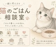 猫のごはんや暮らしのお悩み伺いますます 現役愛玩動物看護師がその子にあった解決策を一緒に探します