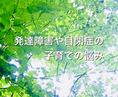 発達障害や自閉症の子育ての悩みなどを聞きます イメージ1
