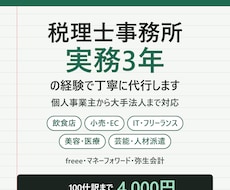 税理士事務所3年の実務経験で記帳を代行します イメージ1