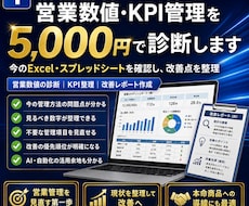 営業数値・KPI管理を診断して改善案を作ります スプレッドシートを確認し見るべき数字・改善点・管理方法を整理