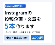 Instagramの投稿企画・文章を5本作ります イメージ1