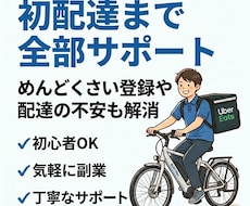 ウーバー配達 登録から初配達まで全部サポートします めんどくさい登録・設定を解消　初配達の失敗も防ぎます