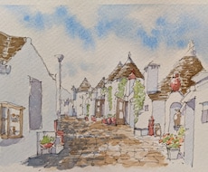 手描き！水彩画で建物や街並み・景色を描きます イメージ1