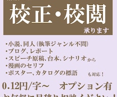 小説など各種書き物、校正いたします イメージ1
