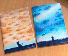猫ちゃんのいる小さい原画"ATC"を描きます イメージ1