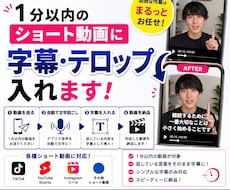 1分以内のショート動画3本に字幕を入れます イメージ1