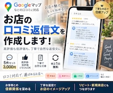 お店の口コミ返信文を5件作成します イメージ1