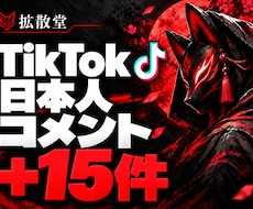 TikTok動画 日本人コメントを＋15増やします イメージ1