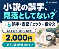 短編小説の誤字脱字をチェックします イメージ1