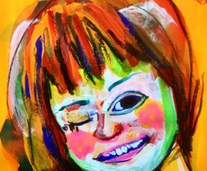 プレゼント用の似顔絵を絵画用のキャンバスに描きます イメージ1