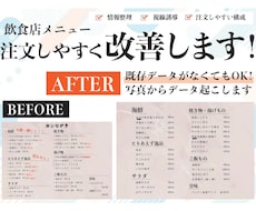 飲食店メニューを注文しやすく｜読みやすく改善します イメージ1