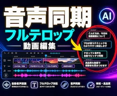 音声同期フルテロップ対応の動画編集をします イメージ1