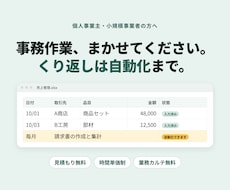 事務作業を代行し繰り返し作業は自動化します イメージ1