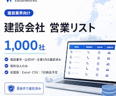 建設会社・工務店リスト1000社を納品します 電話・公式HP・企業SNS付き｜8条件で選別済み