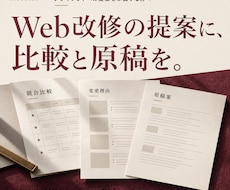 競合比較からWeb改修の提案と原稿を作ります 変更する理由と、見出し・ボタン・FAQの原稿8案