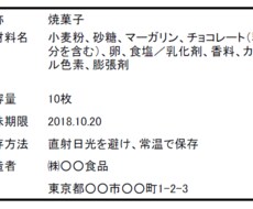 管理栄養士が食品の表示を一括で作成します イメージ1