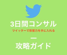 3日間あなたツイッターを徹底的にコンサルします 今後のためにファンを作って影響力を持っちゃおう！！