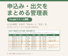 教室の申込み・出欠をまとめる管理表を作ります イメージ1