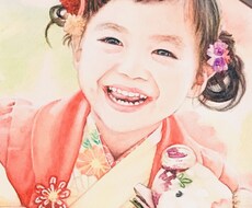 水彩色鉛筆の優しいタッチで似顔絵などお描きます お誕生日や記念日のお祝い、インテリアにおススメです。