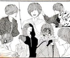 白黒アナログ米津様風イラストでアイコンお描きします イメージ1