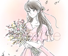 シンプルで優しいニュアンス線画イラストお描きします 商用利用可◎オプションにて動画や挿絵にも◎