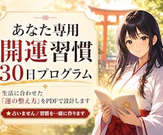 あなた専用の開運習慣30日プログラム作ります イメージ1