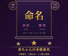 姓名判断による赤ちゃんの本格命名します イメージ1