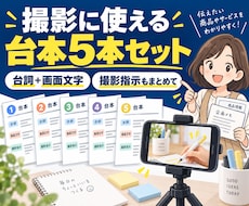 支給資料から短尺動画の台本5本を作ります イメージ1