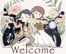 ゆるかわ似顔絵、ウェルカムボード作成します 可愛いタッチで似顔絵をお作りします