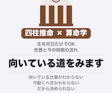 四柱推命と算命学で、向いている道をみます イメージ1
