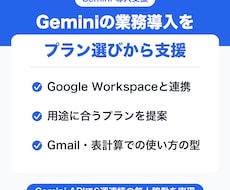 Geminiの業務導入をプラン選びから支援します イメージ1