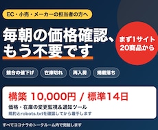 競合の価格と在庫の変化を自動で通知します イメージ1
