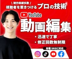 YouTube動画の編集をいたします プロの編集者が丁寧に編集をさせて頂きます！【修正回数無制限】